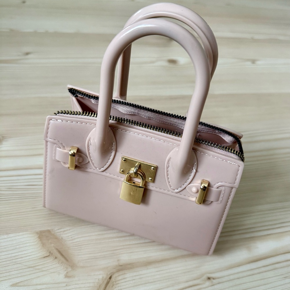 Women’s Pink Top-Handle Satchel Bag with Gold Hardware